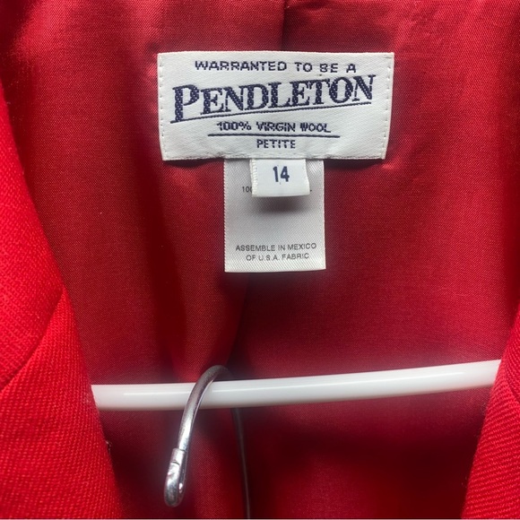 Vtg Pendleton Red Wool Skirt Suit 12 14 L Set Office Siren Corpcore Holiday USA - Picture 4 of 11